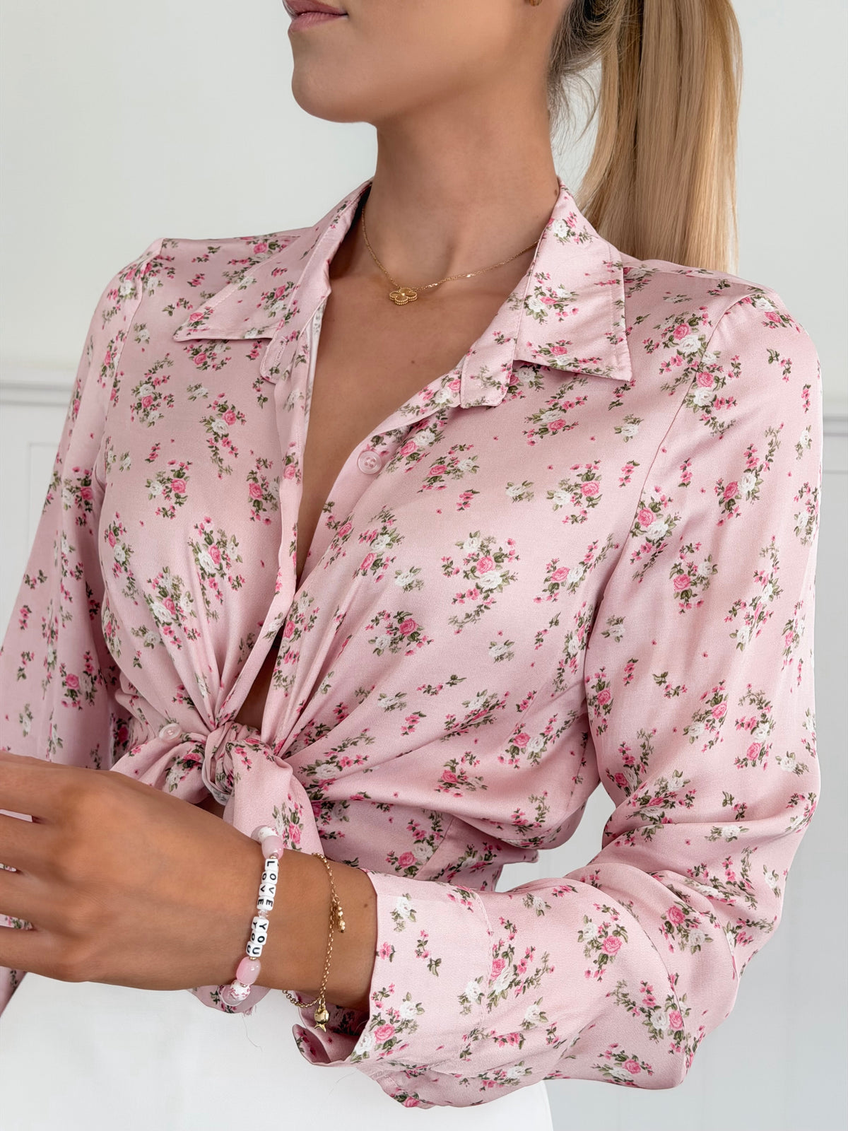 Fleur de Satin Blouse