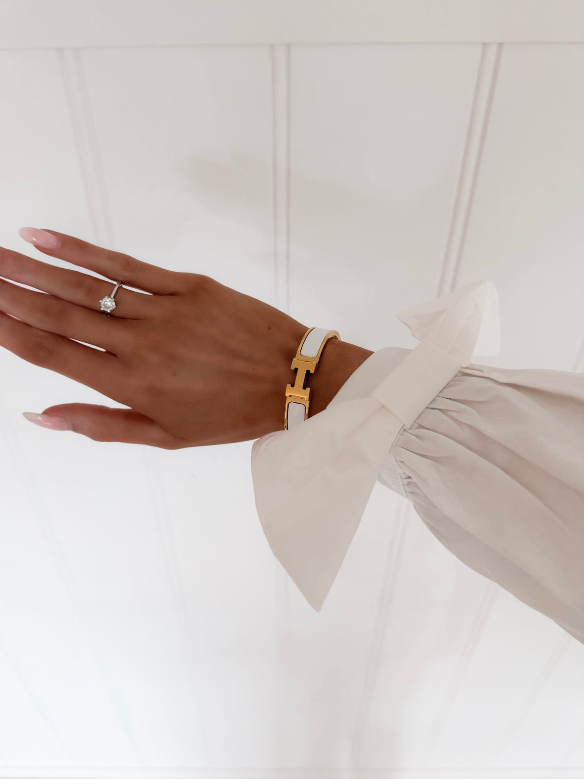Blanc Bow Blouse