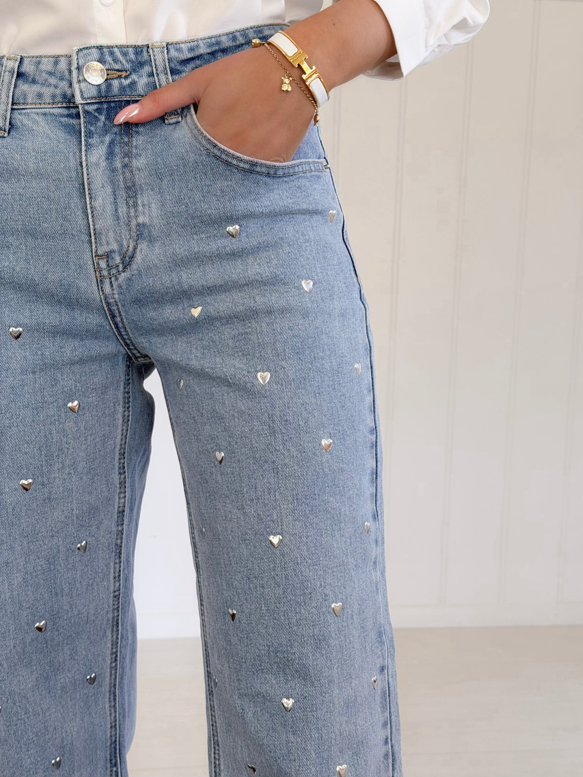 Heart Studs Jeans