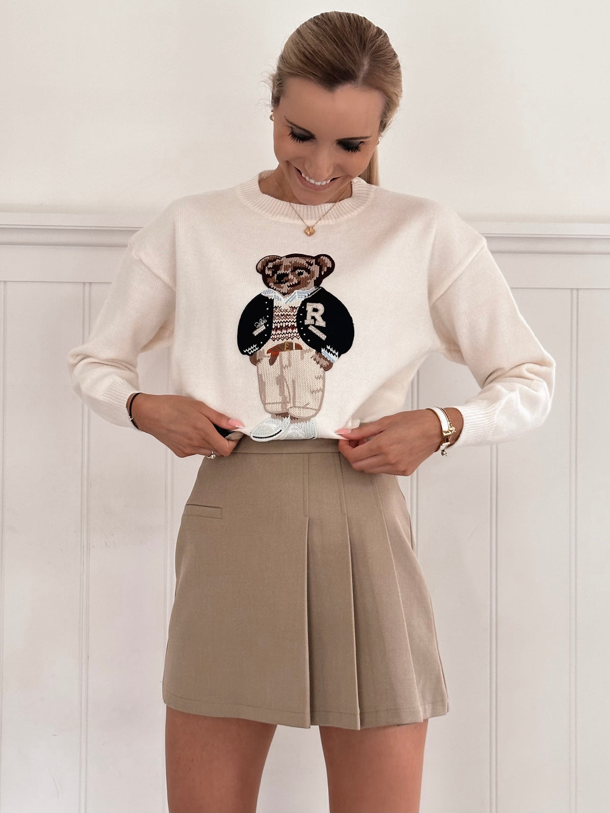 Cream Bear Sweater