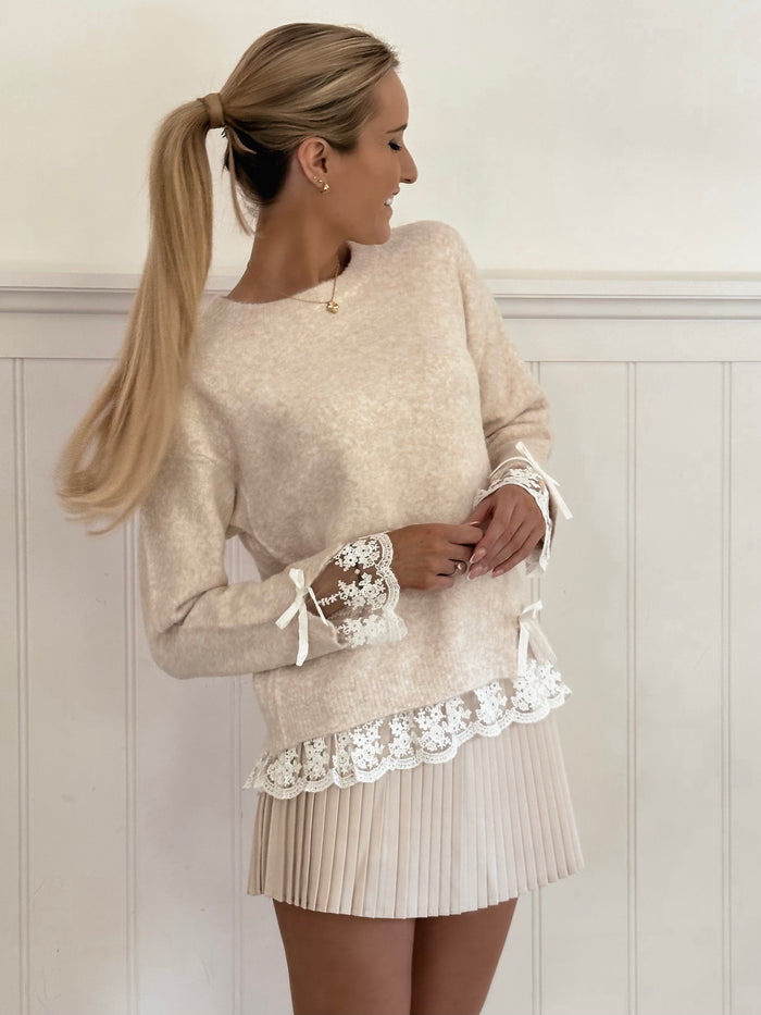 Lovely Bow Lace Sweater