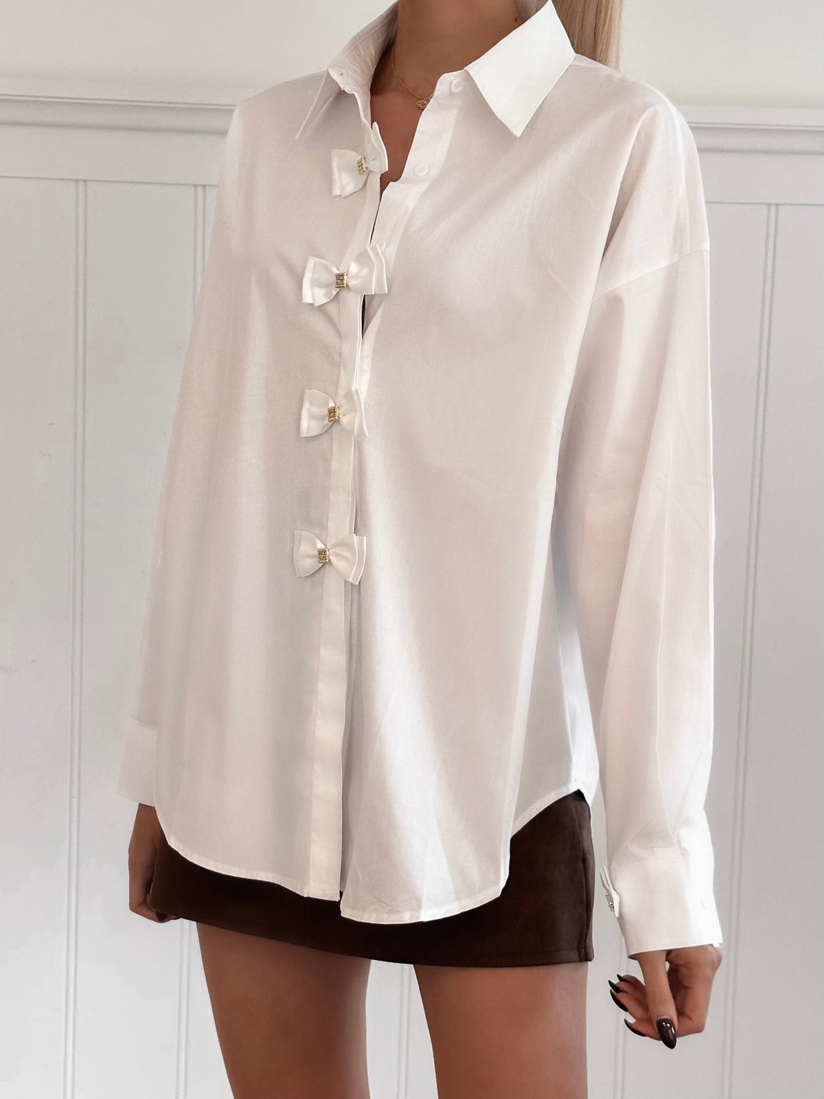 Classic White Bow Blouse
