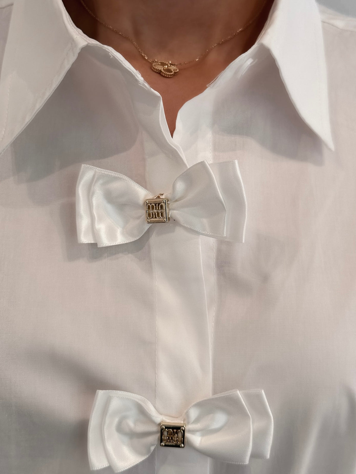 Classic White Bow Blouse