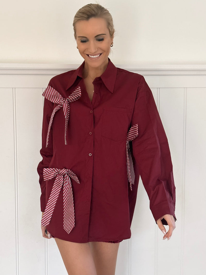 Christmas Bow Blouse