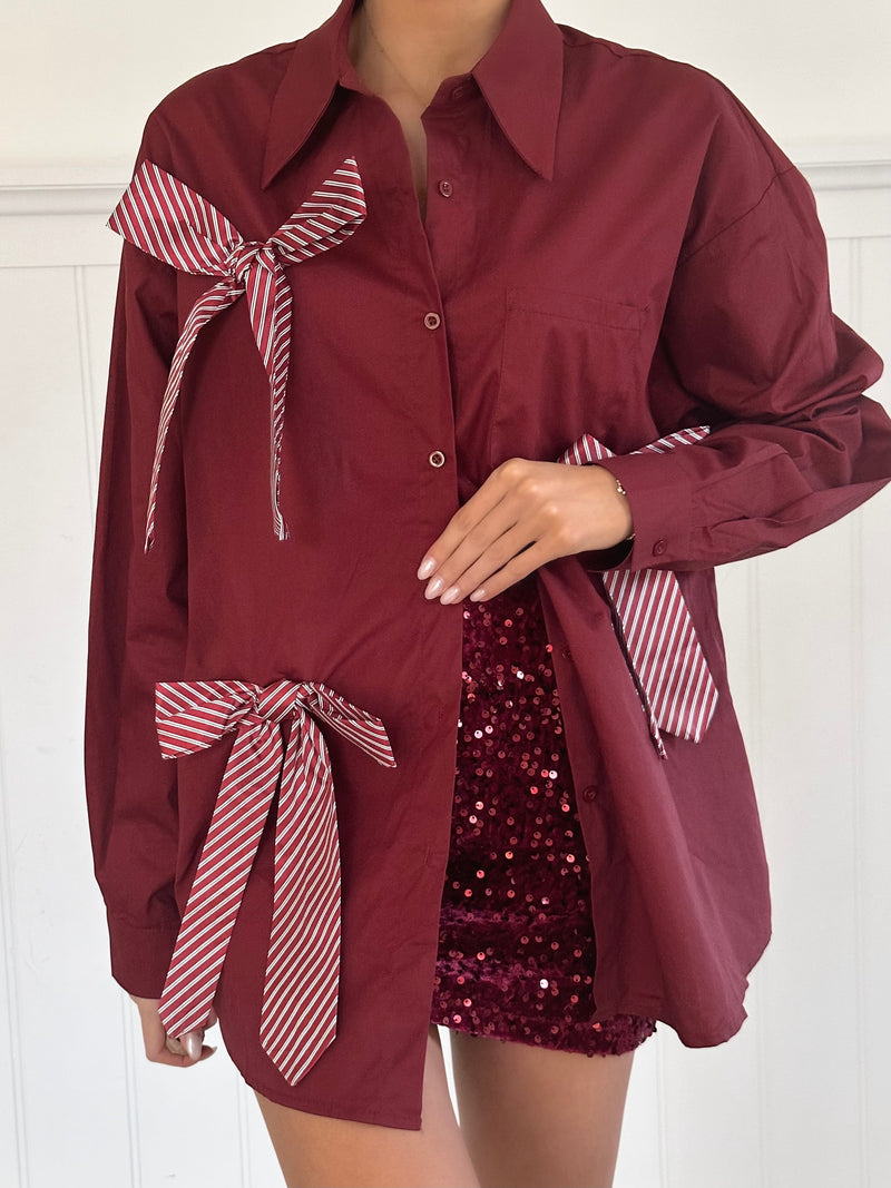 Christmas Bow Blouse