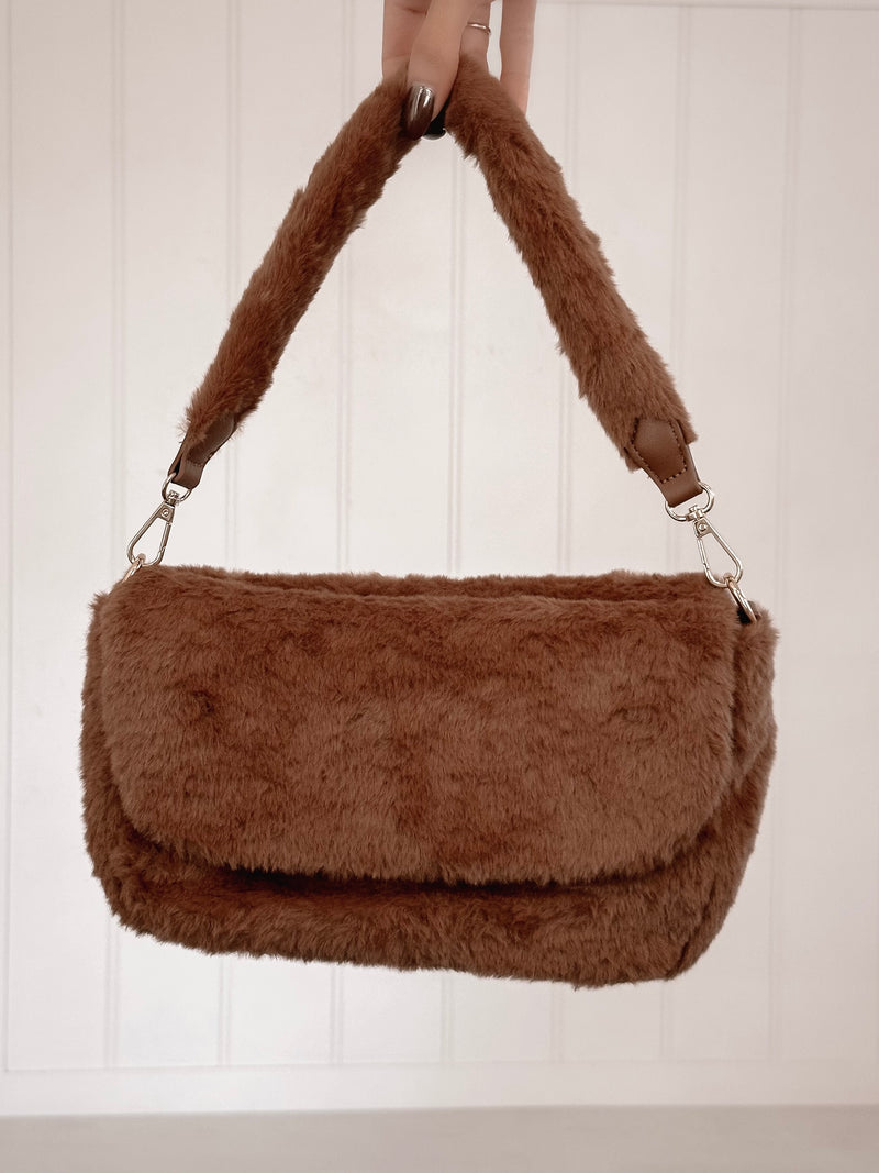 Winter Chocolate Fur Bag