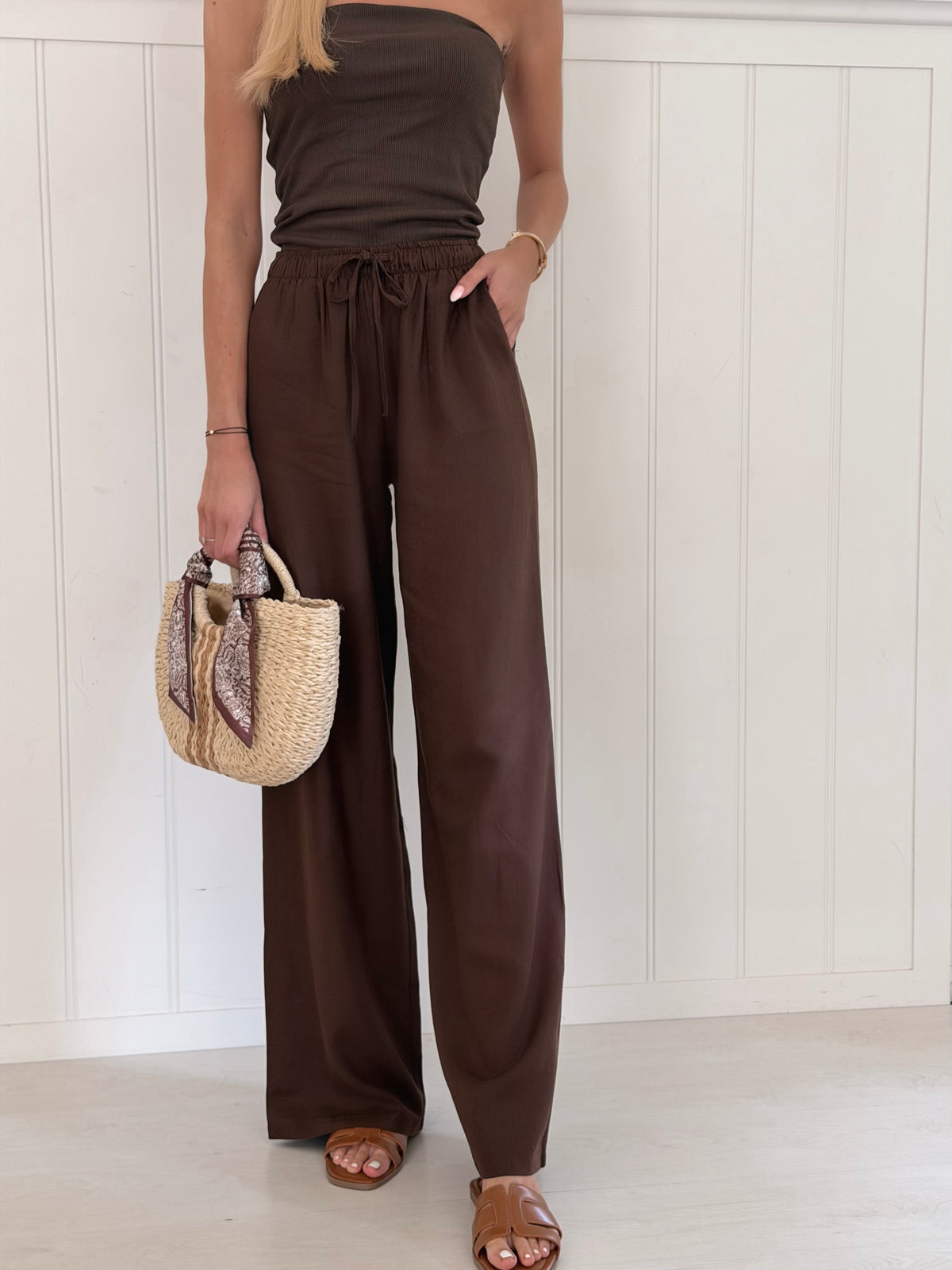 Chocolate Linen Pants