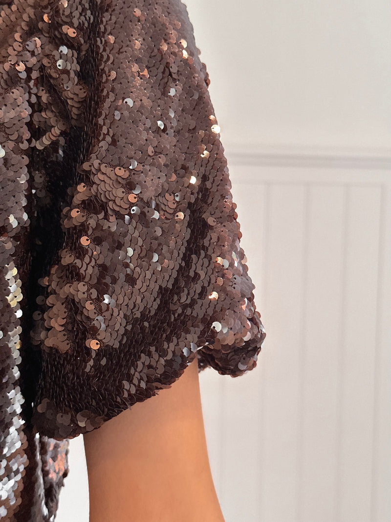 Dark Chocolate Sequin Top