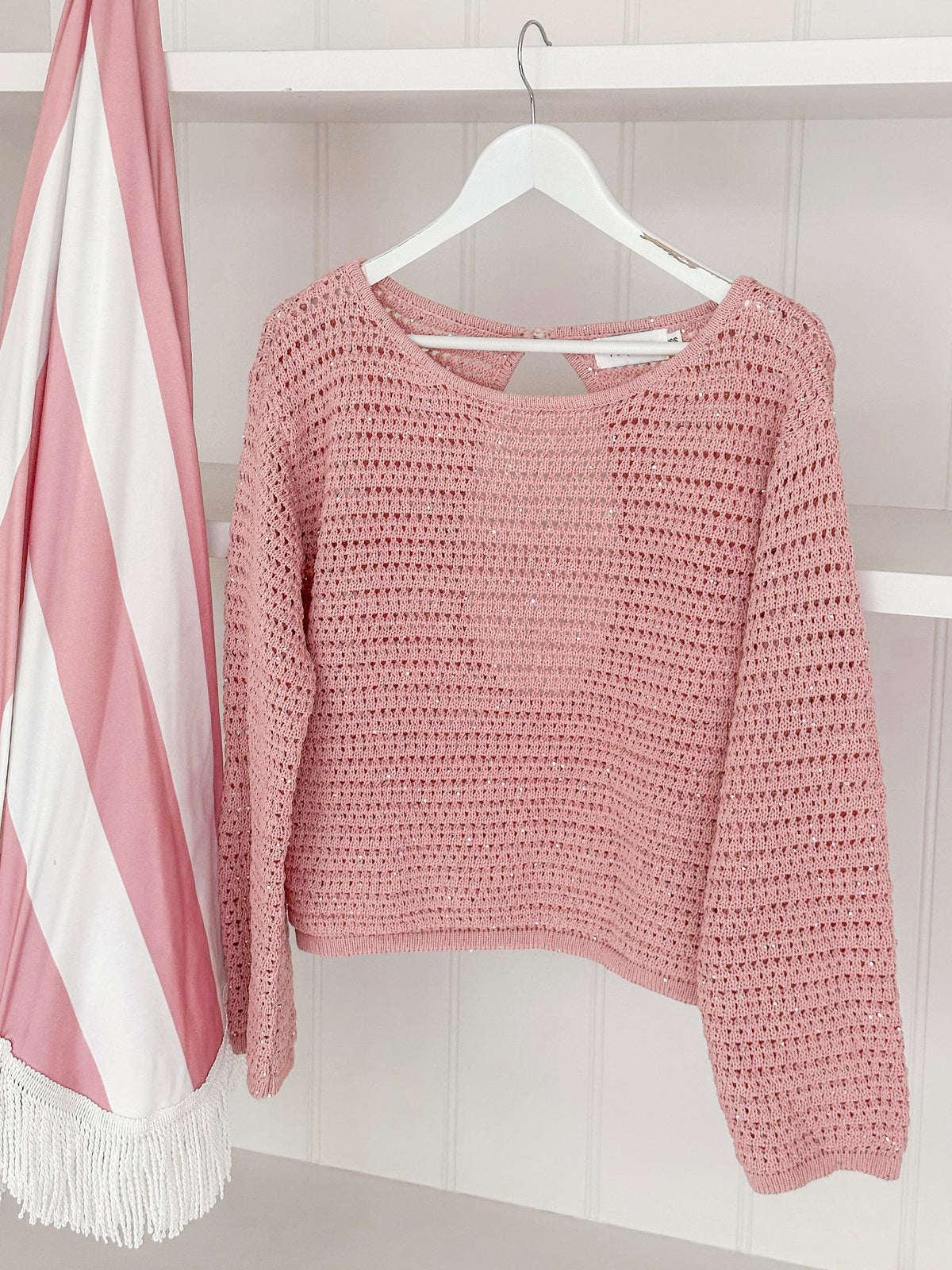 Pink Crochet Sweater