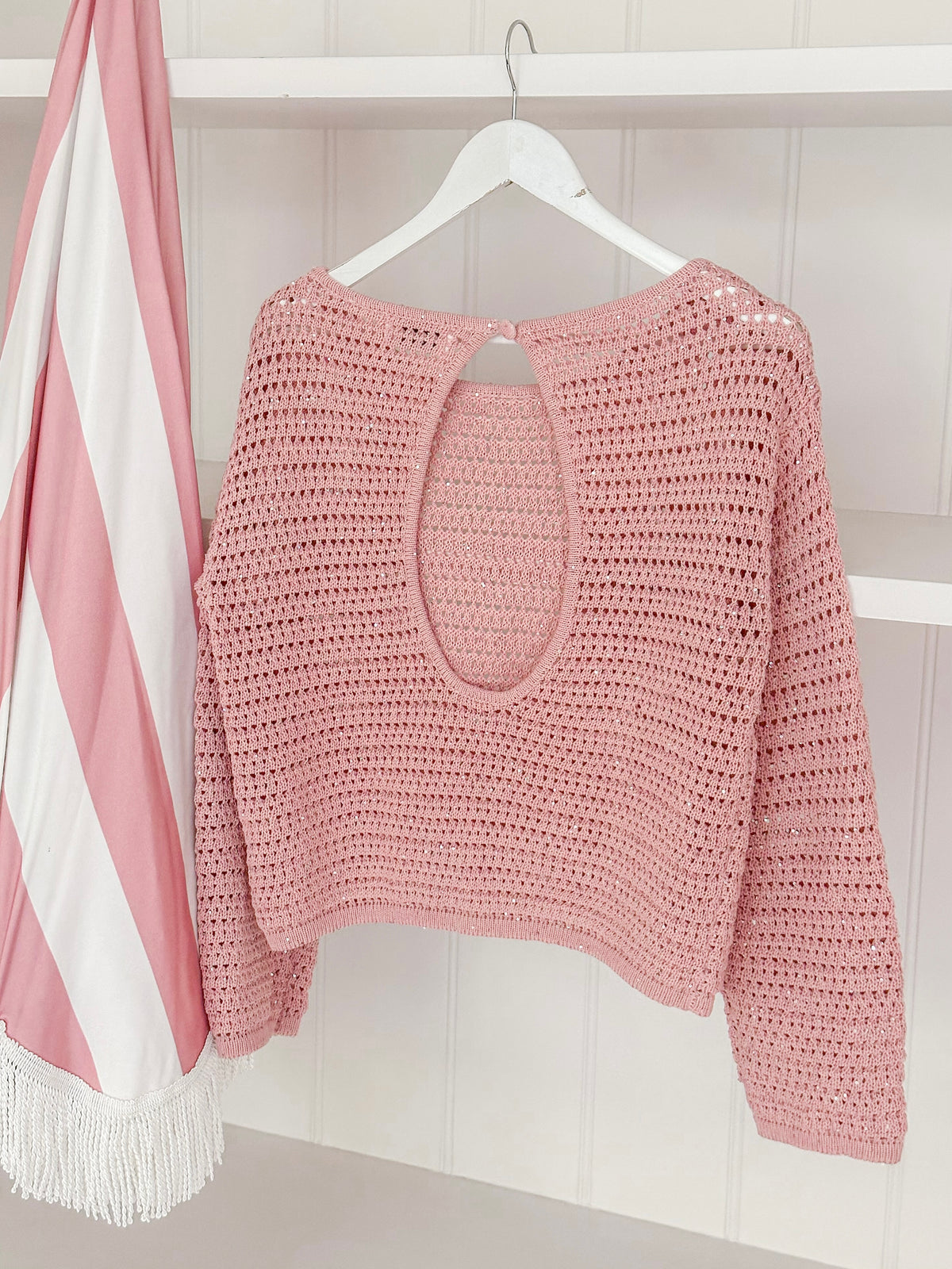 Pink Crochet Sweater