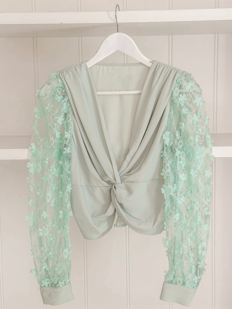 Give Me Butterflies Blouse - Mint