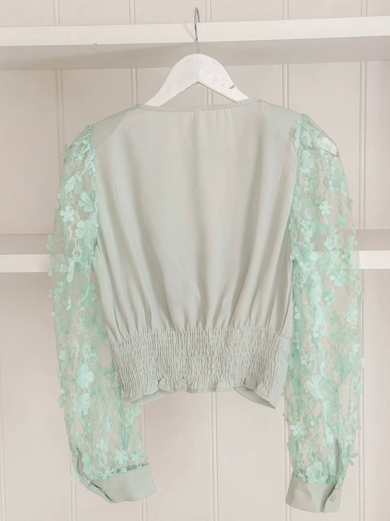 Give Me Butterflies Blouse - Mint