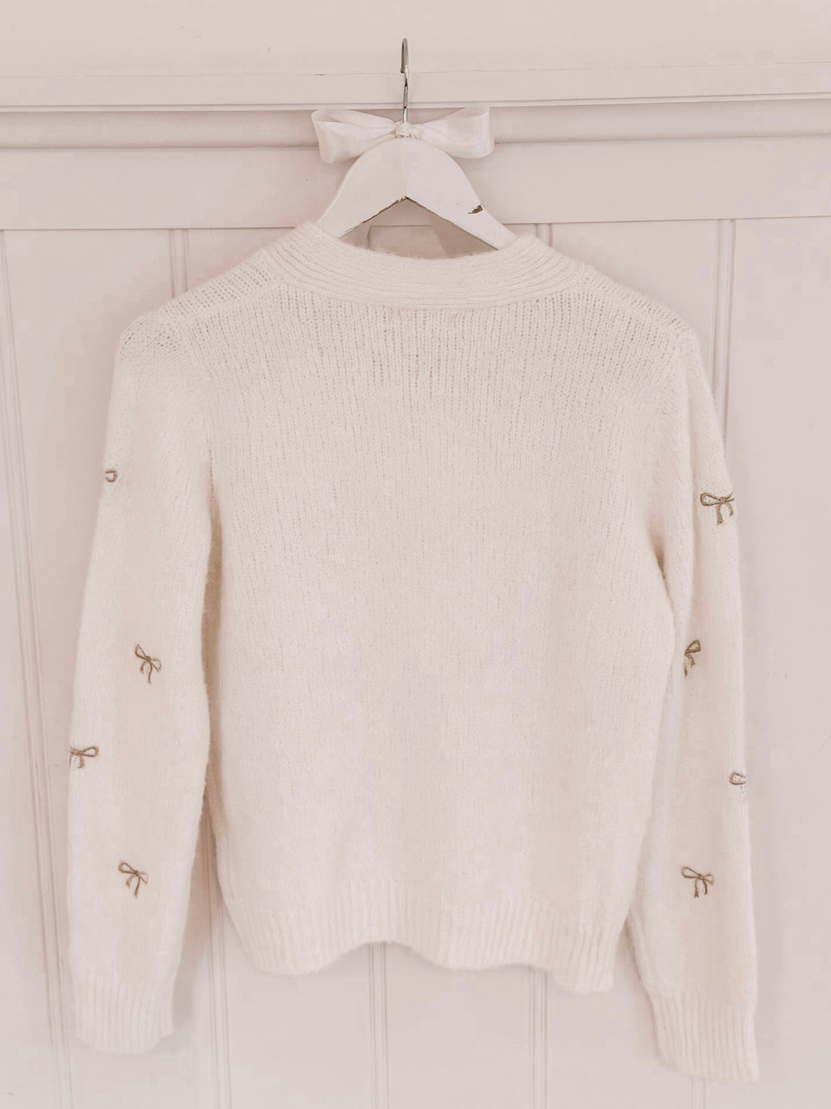 Golden Detail Bow Sweater