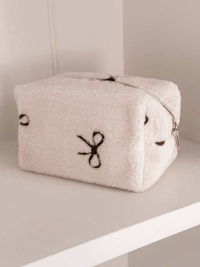 Teddy Makeup Bag - Cream
