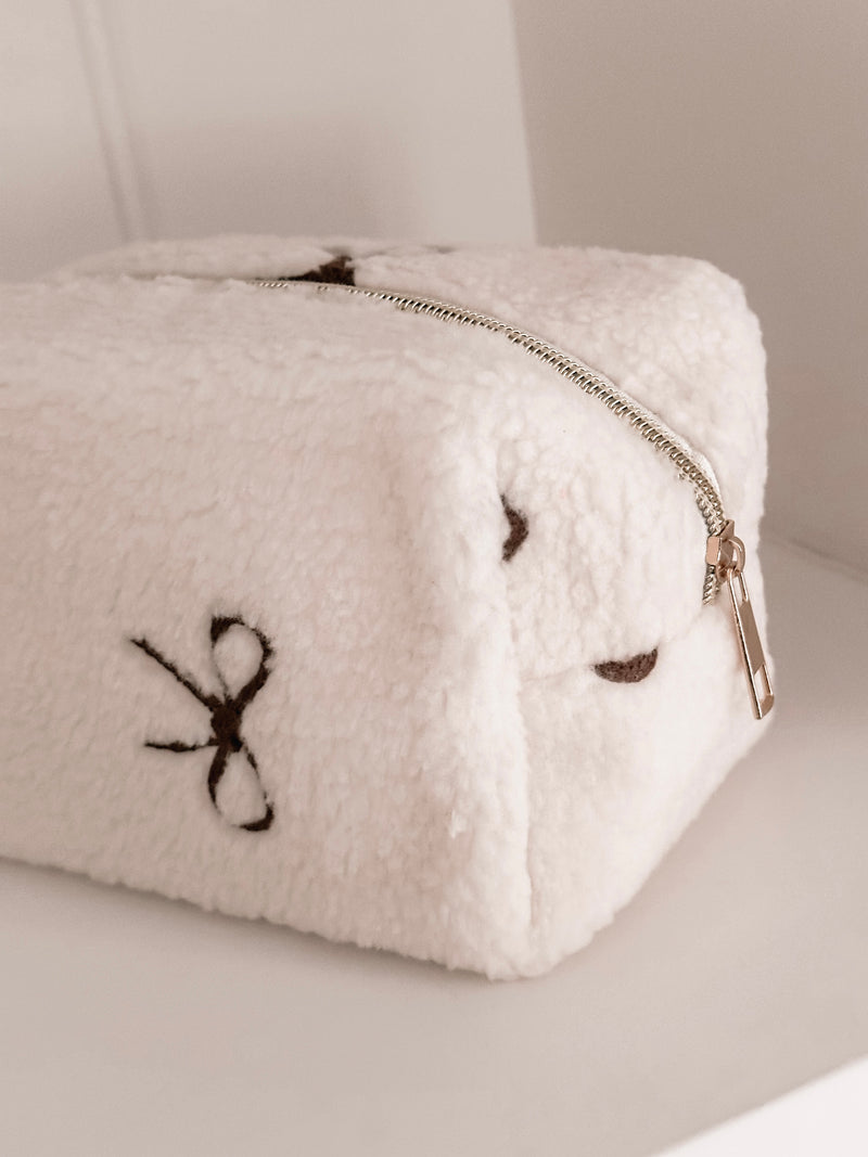 Teddy Makeup Bag - Cream