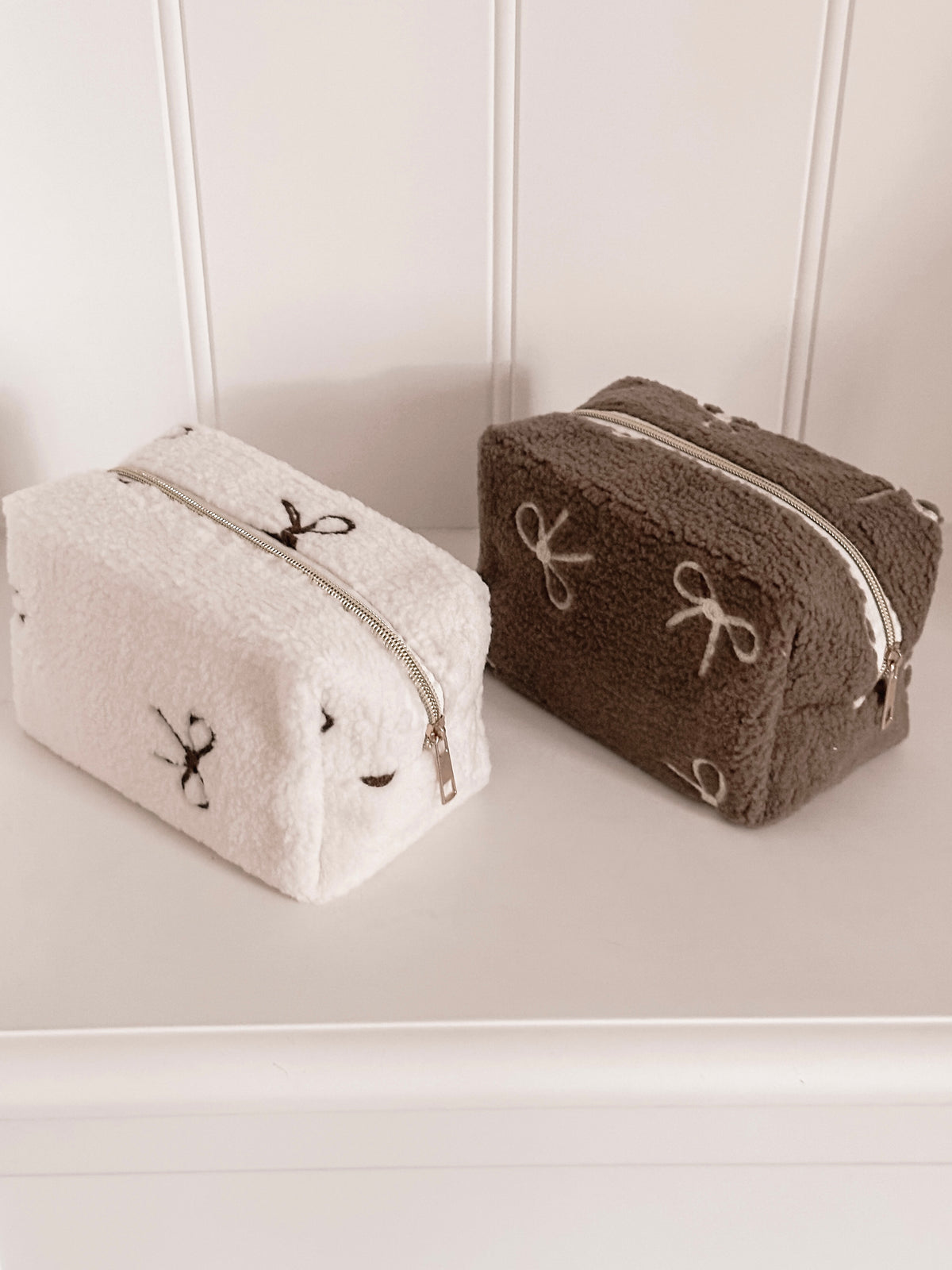 Teddy Makeup Bag - Cream