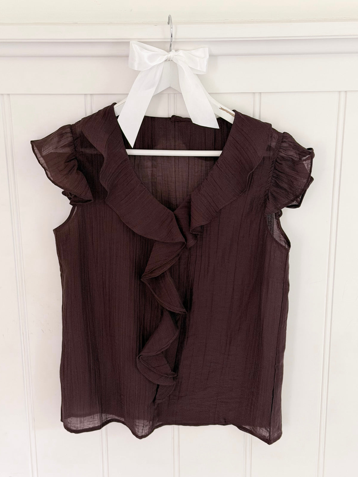 Chocolate Ruffled Top