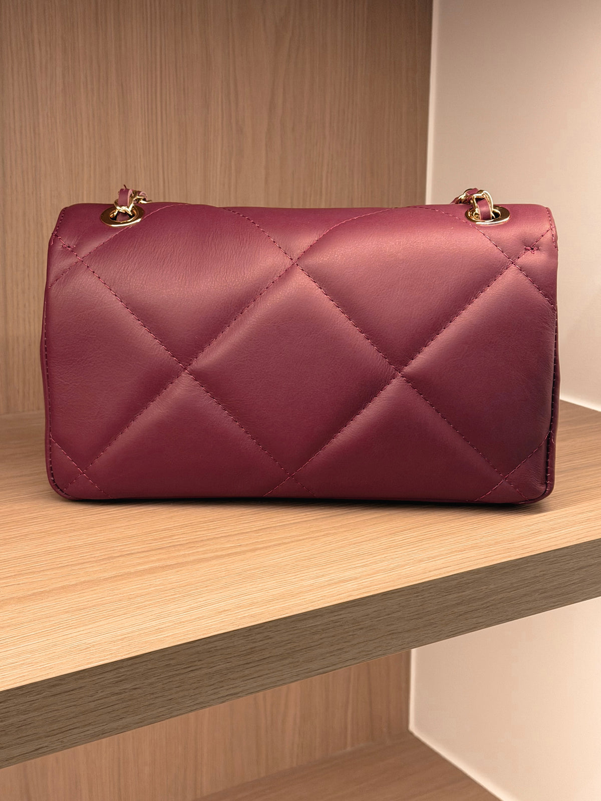 Burgundy Gold Chain Bag