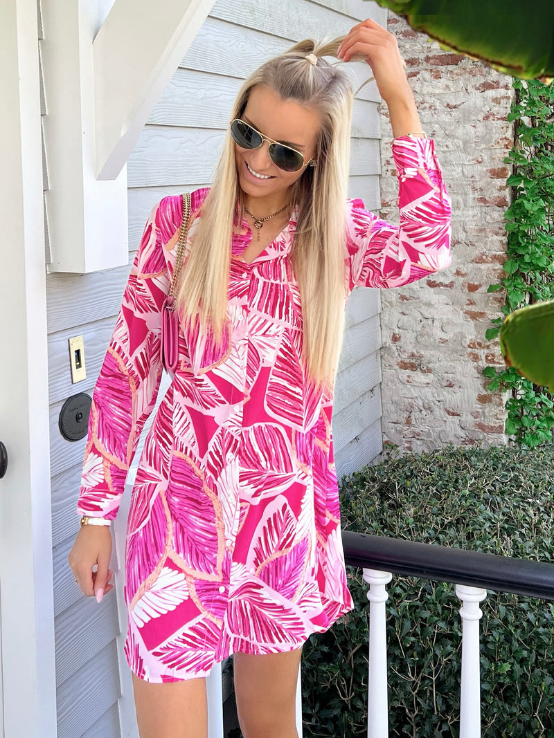 Pink Palms Dress