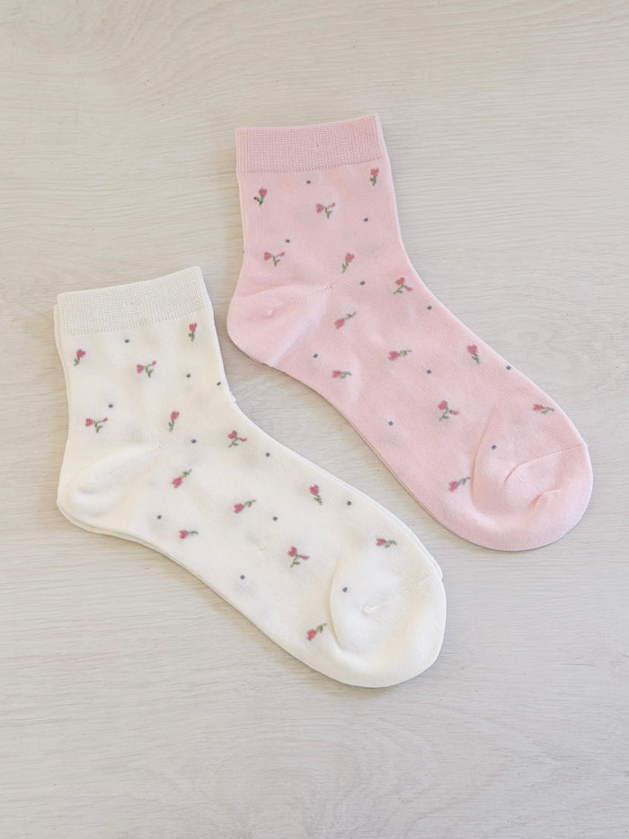 Blush Flower Socks