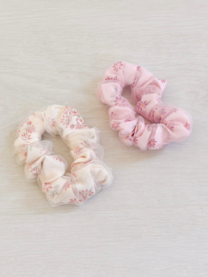 Blush Flower Scrunchie