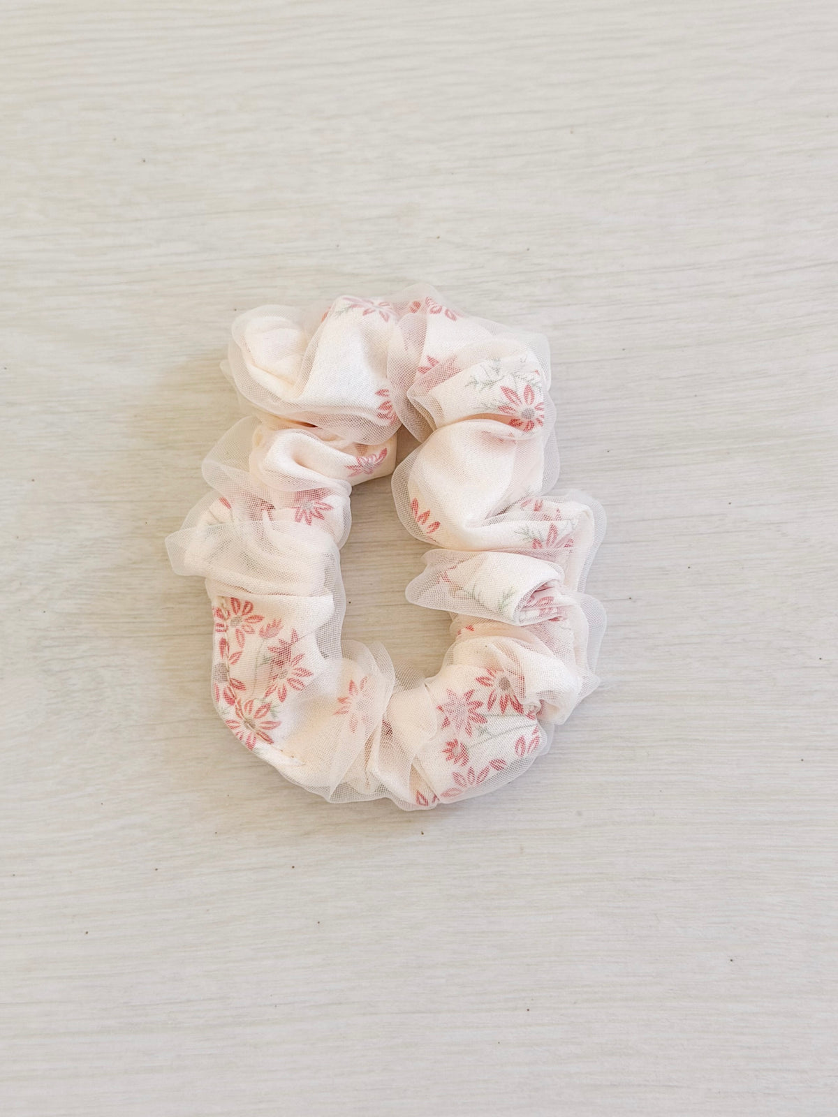 Cream Flower Scrunchie