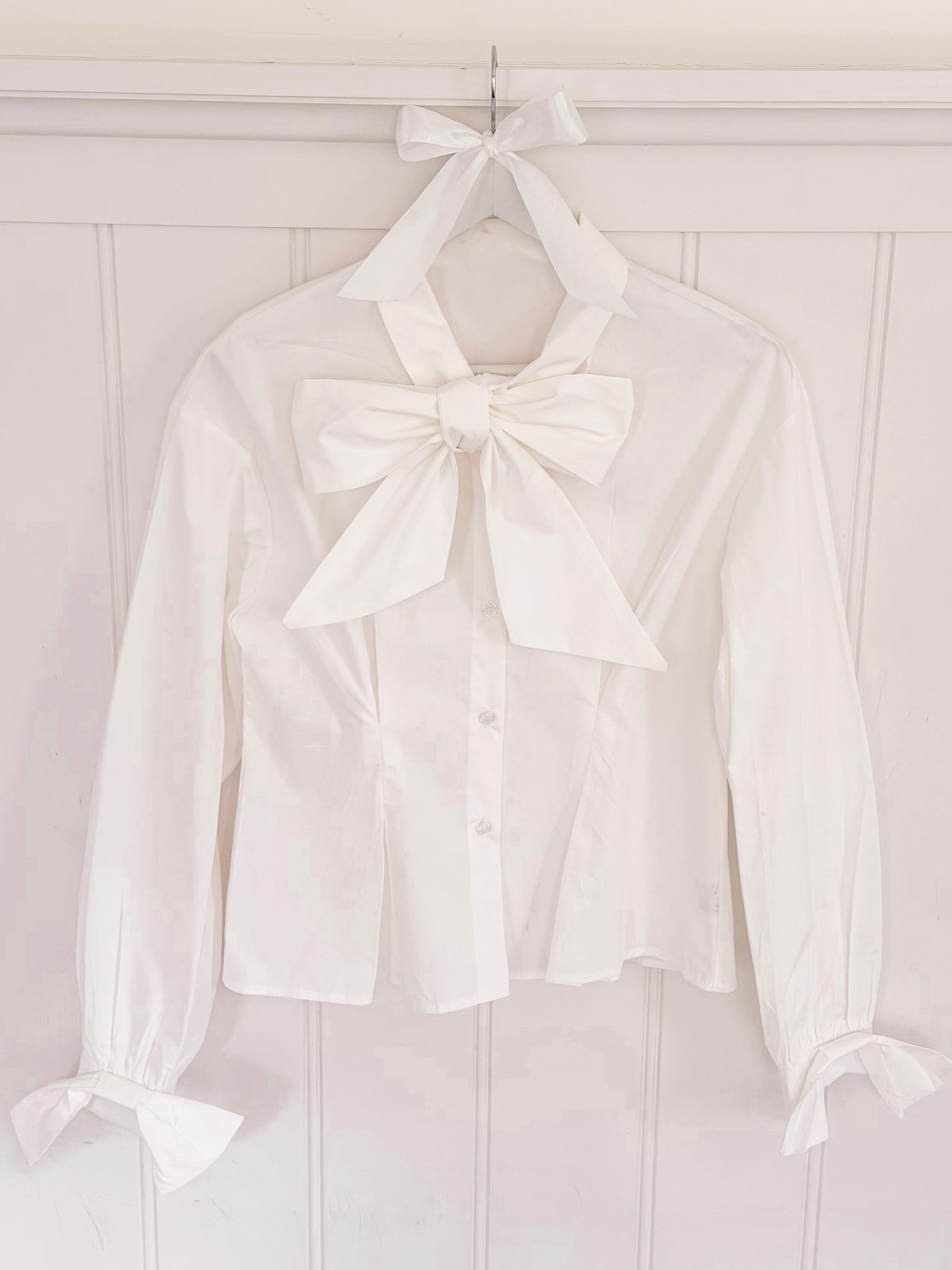 Blanc Bow Blouse