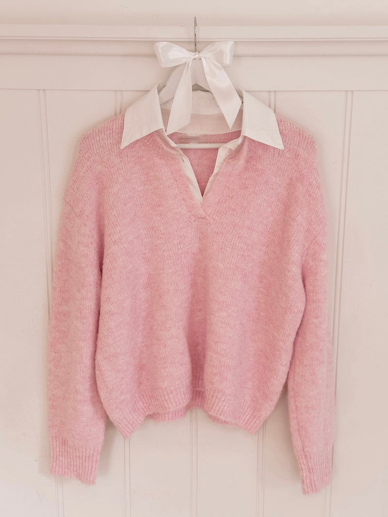 Pink Blouse Sweater