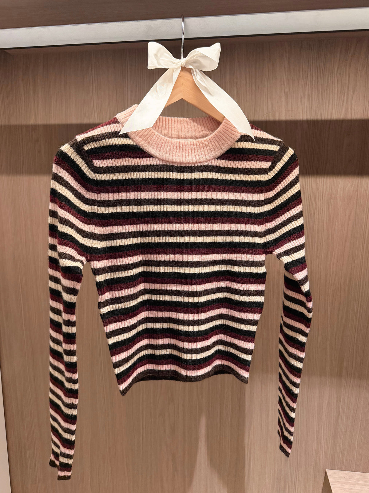Blush & Burgundy Stripe Pull