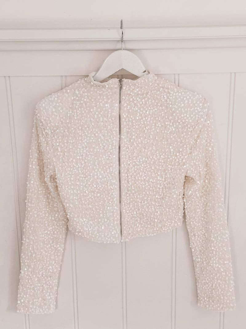 Cream Glitter Blouse