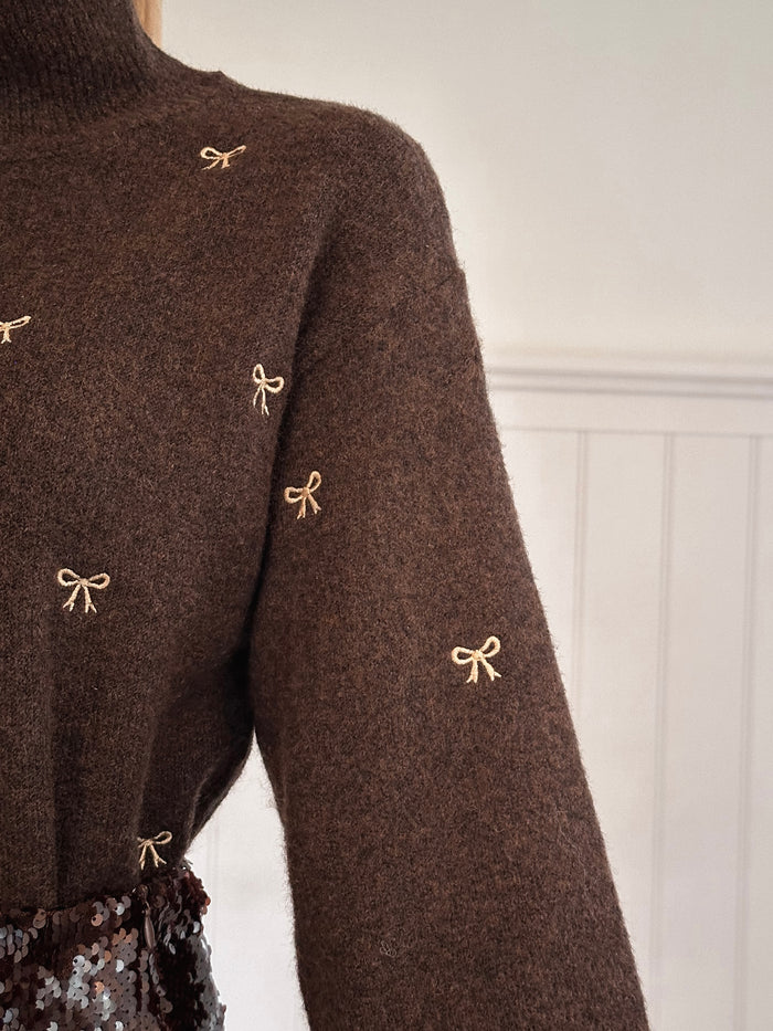 Cute Golden Bow Sweater
