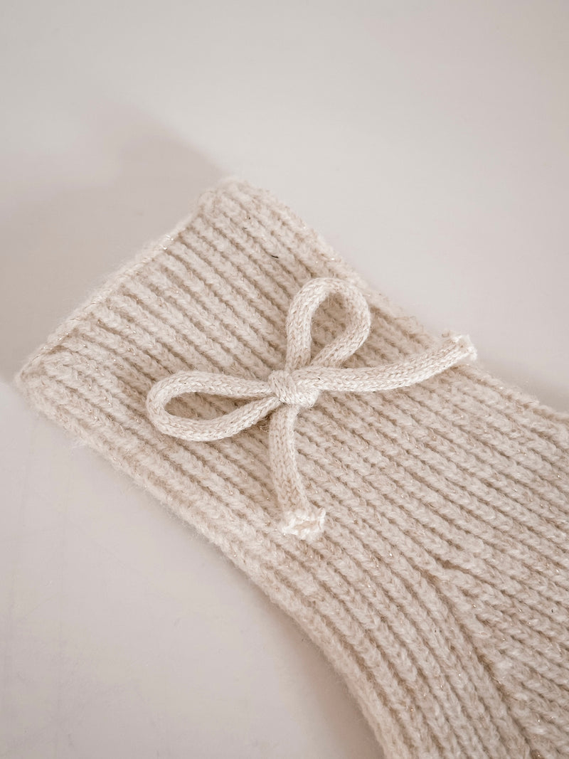 Cream Bow Gloves