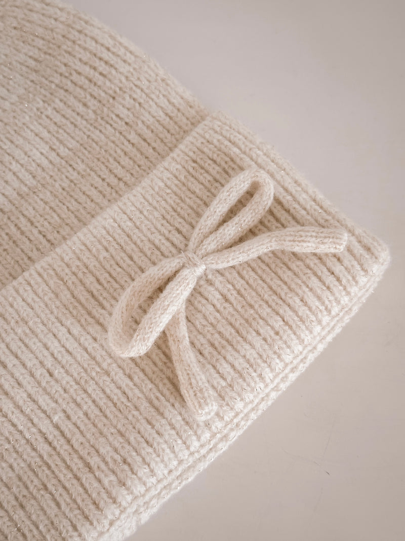 Cream Bow Hat