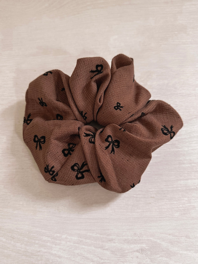 Chocolate Bow Scrunchie