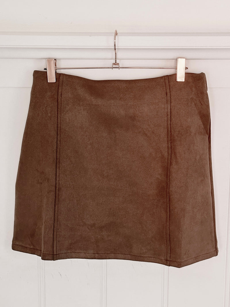 Chocolate Suede Skirt