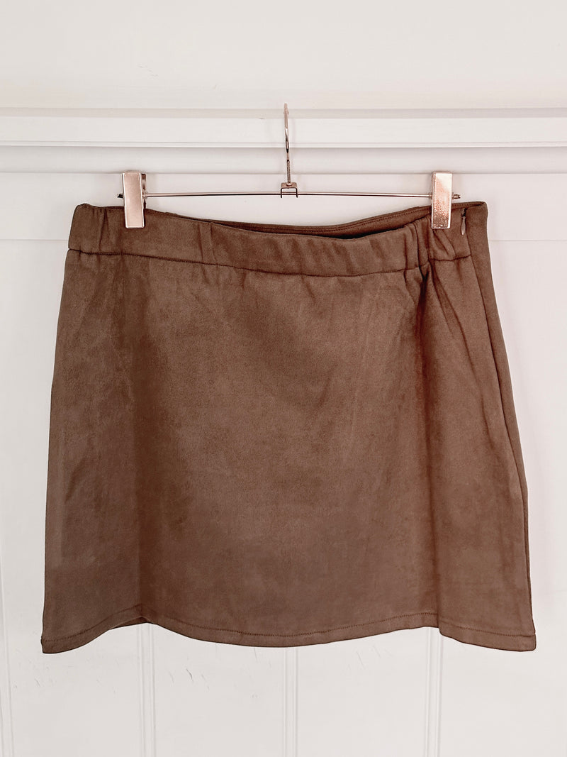 Chocolate Suede Skirt