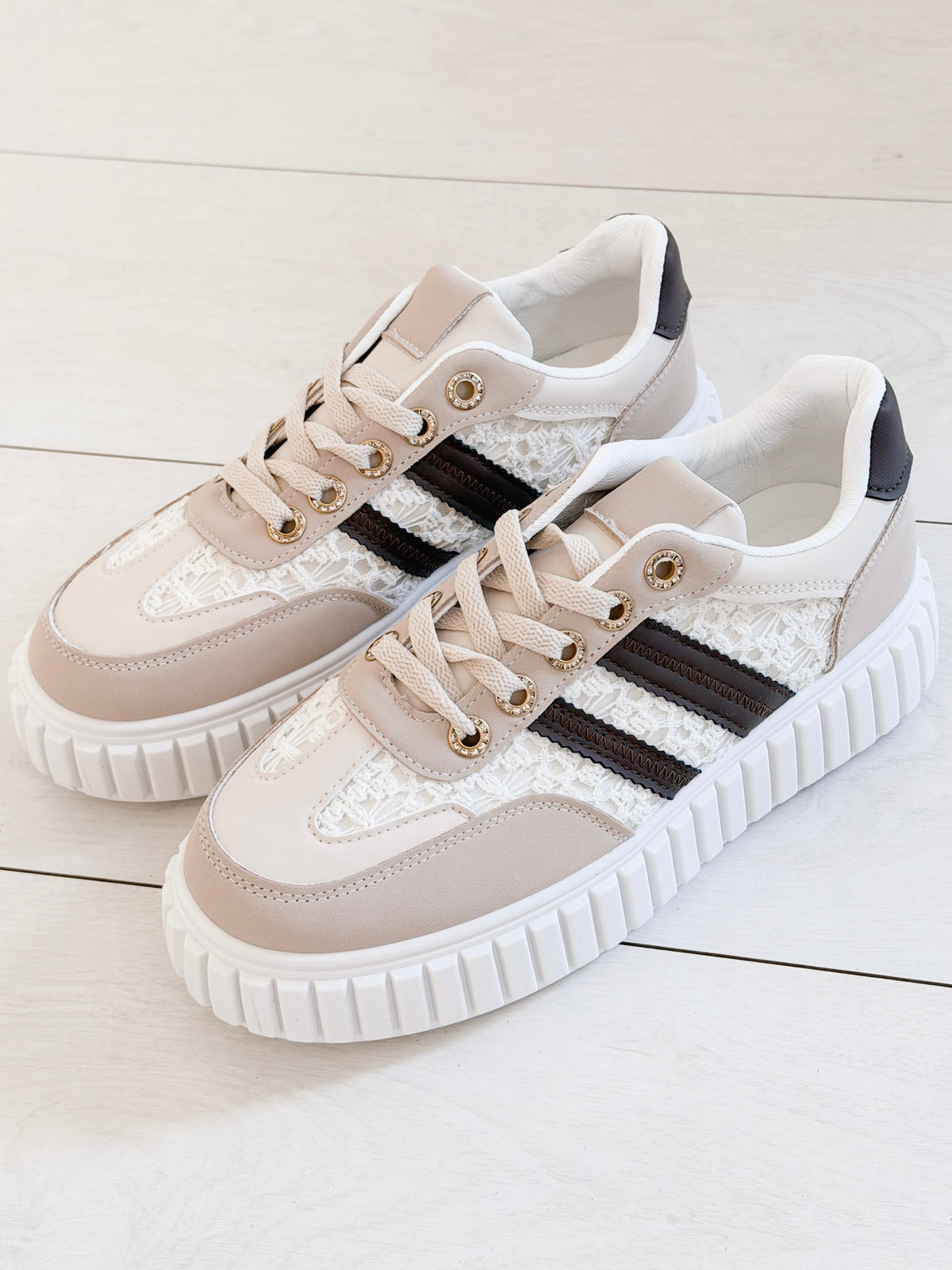 Leather & Lace Sneakers