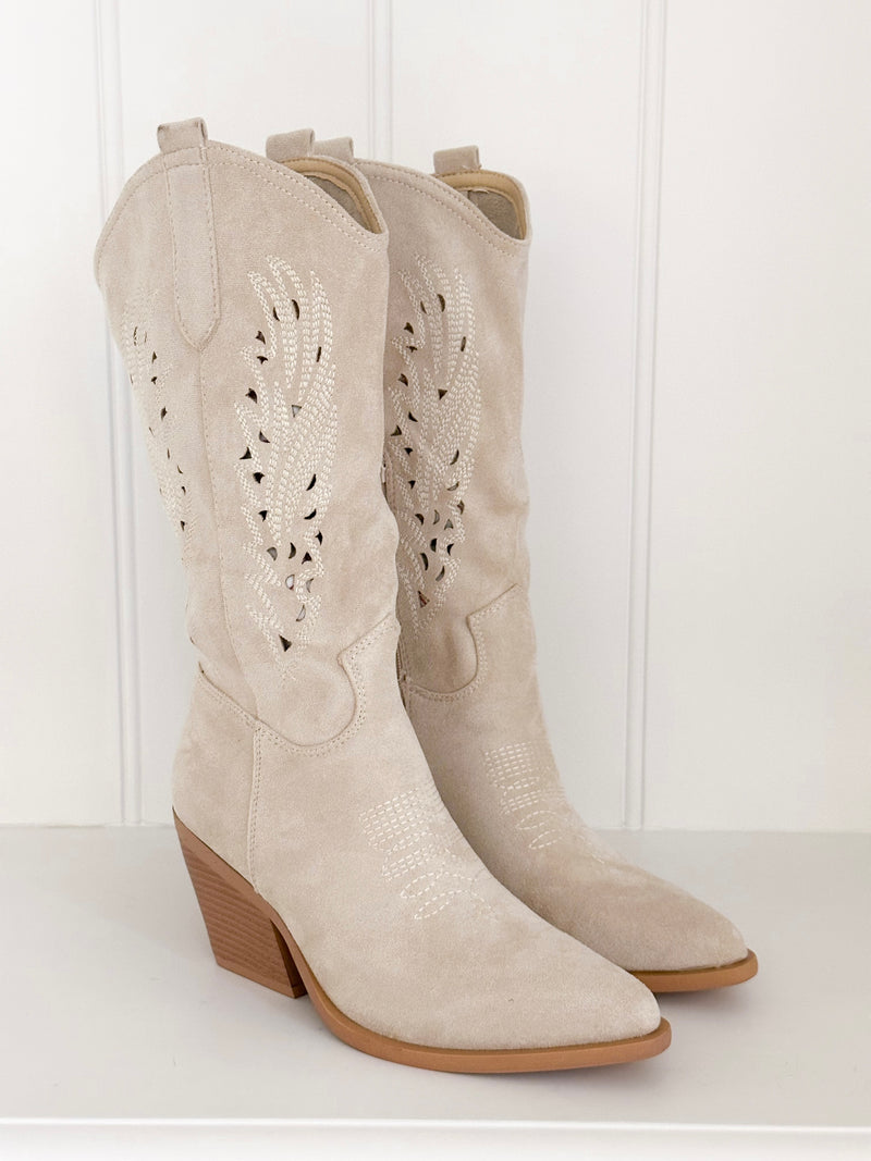 Summer Suede Cowboy Boots