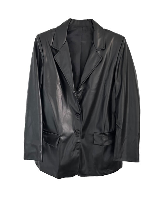 Midnight Leather Blazer