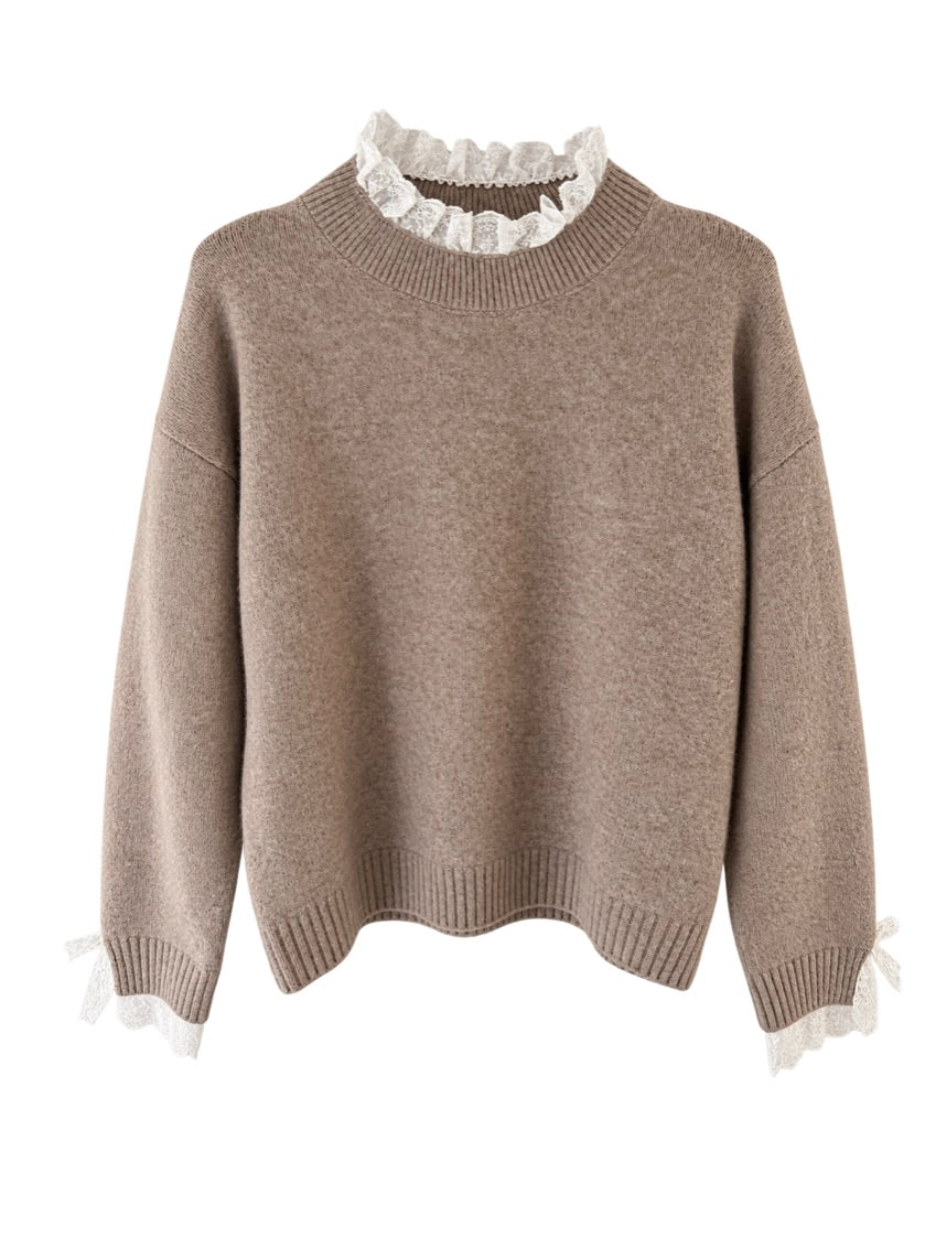 Taupe Bow Sweater