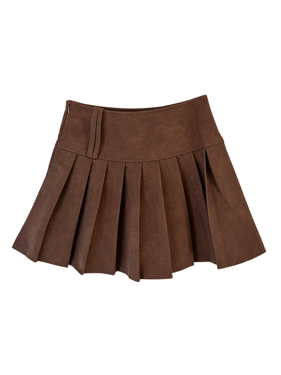 Chocolate Pleated Skirt