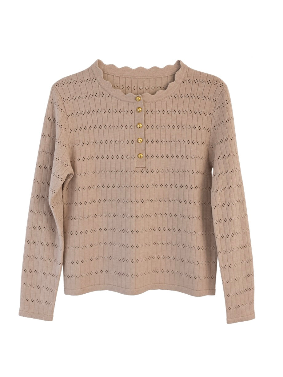 Taupe Golden Button Pull