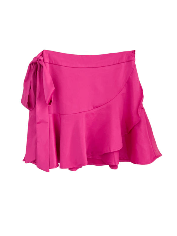 Sunsplash Satin Skirt - Fuchsia